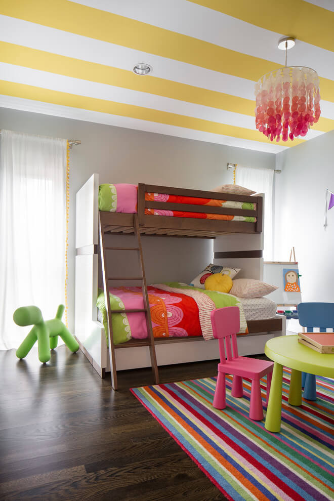 Playful Stripes Vibrant Kids Bedroom