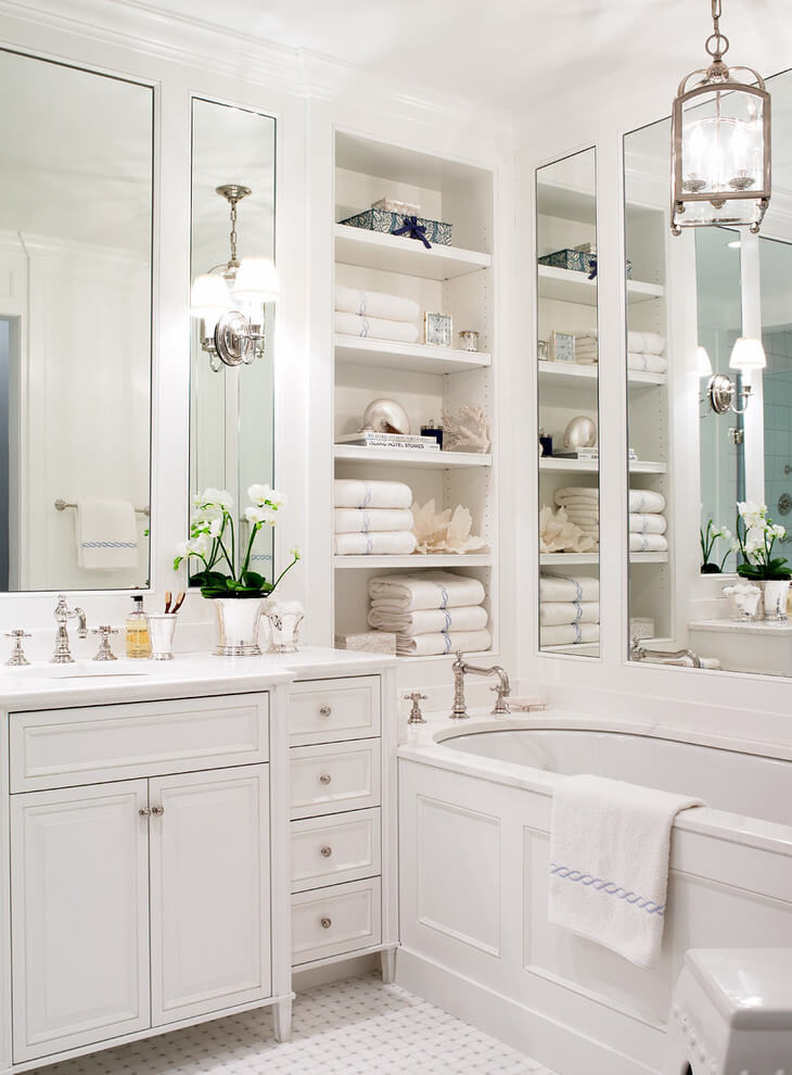Classic White Bathroom Vanity Design