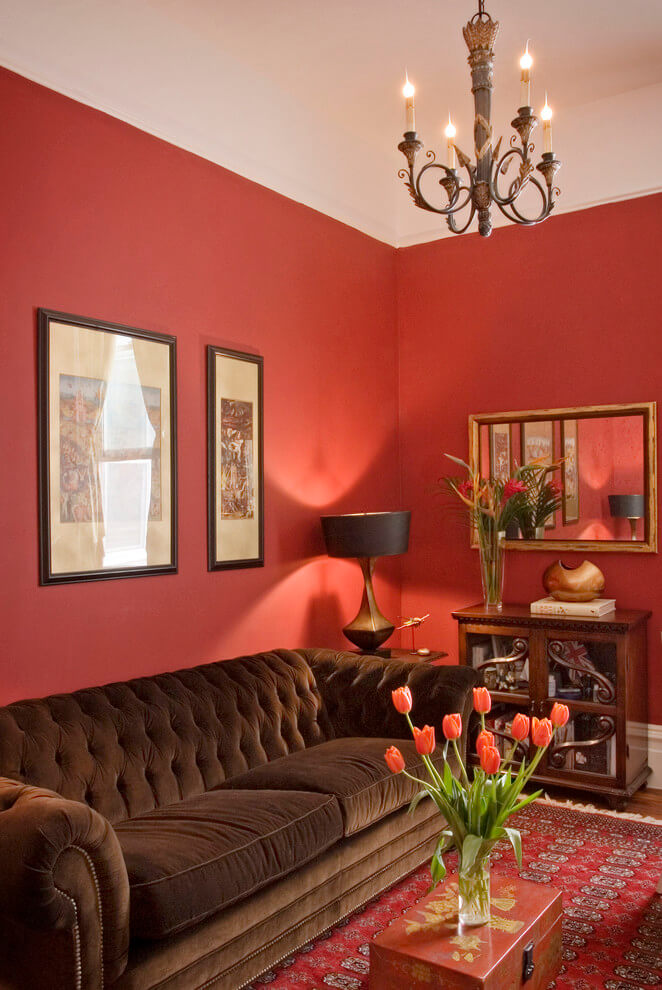 Bold Crimson Living Room Paint