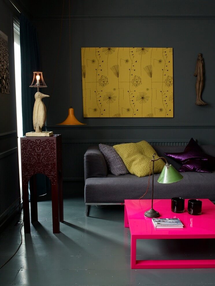 Dark Black Living Room Color
