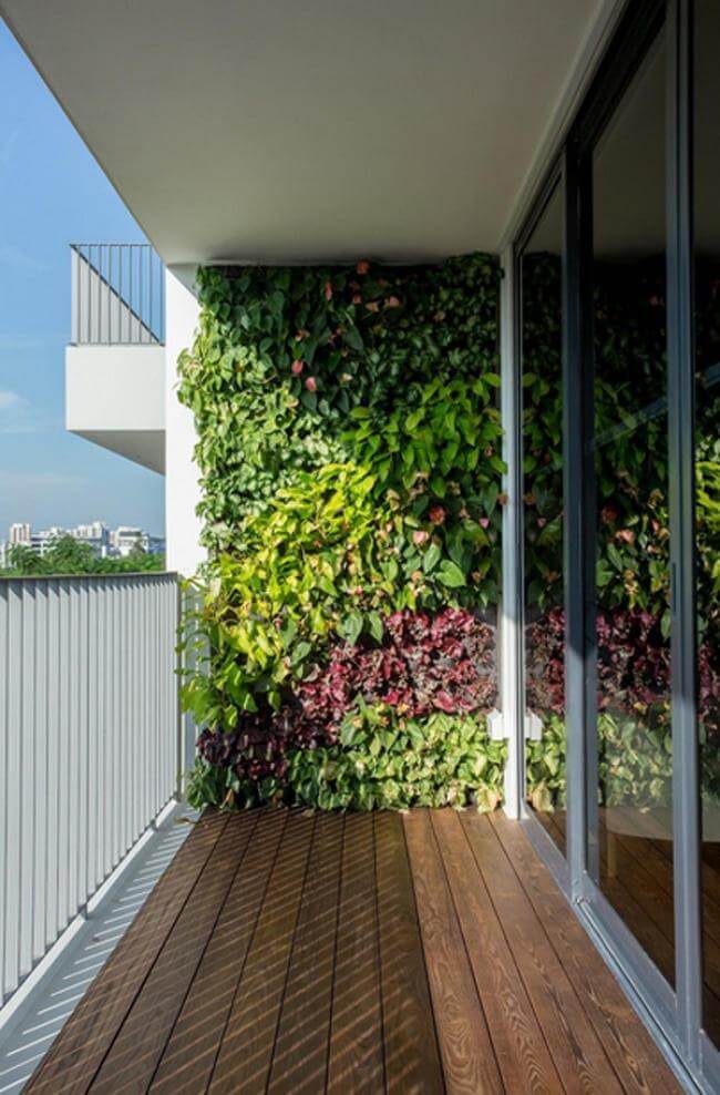 Green Wall In Modern Balcony