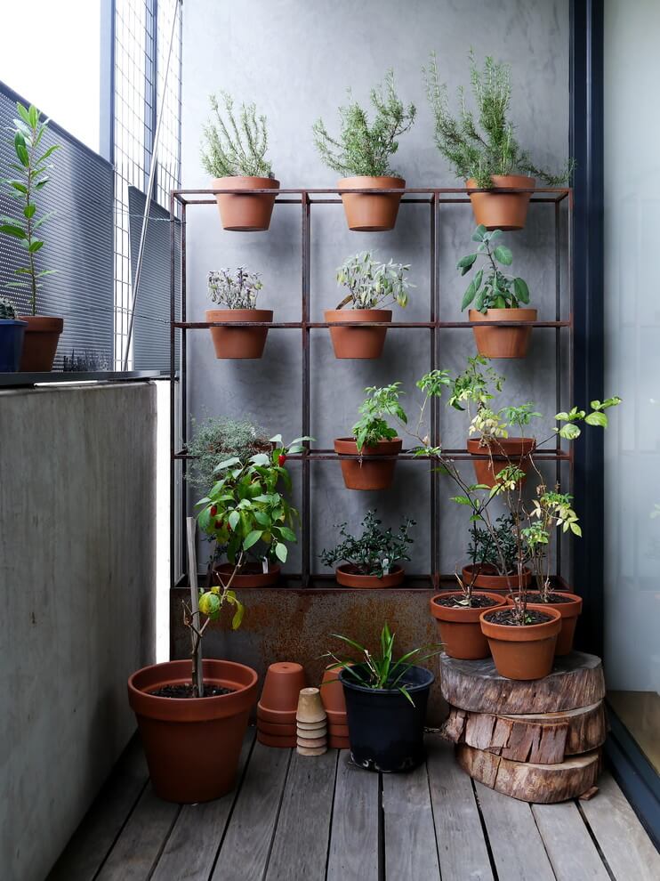 Industrial Shelf Vertical Pots Garden