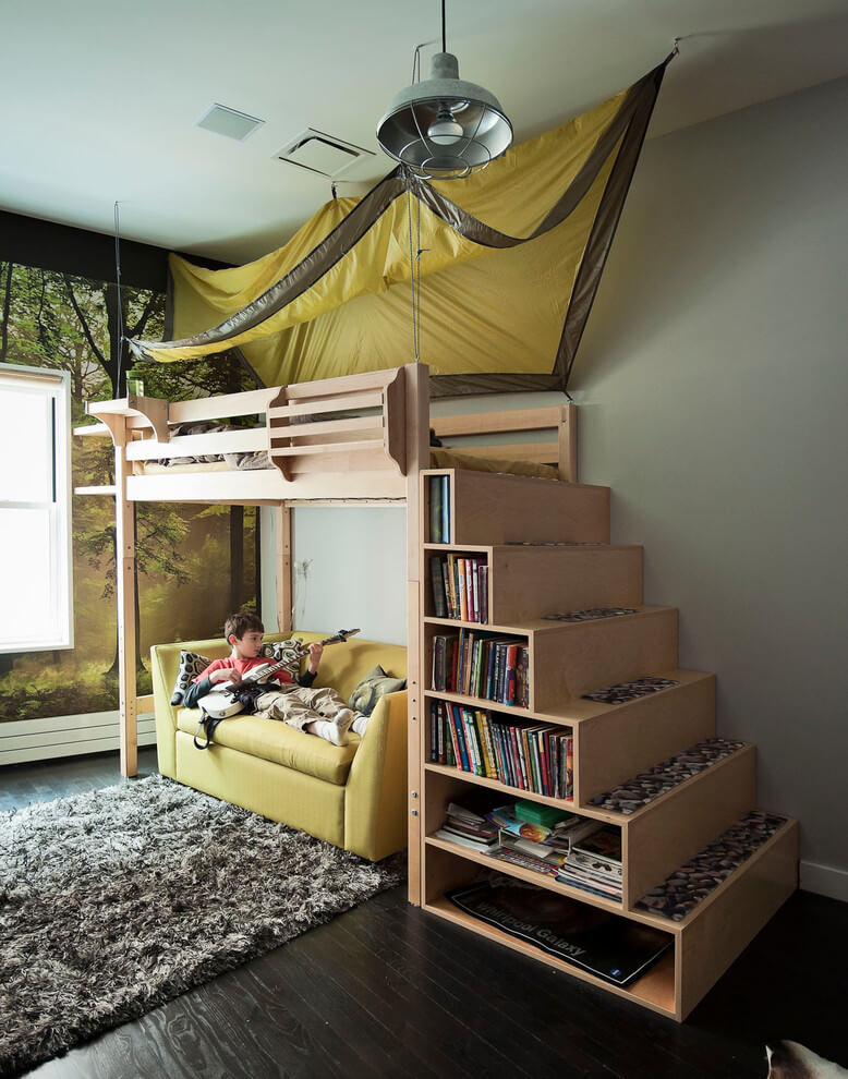 Innovative Bookshelf In Bed Design