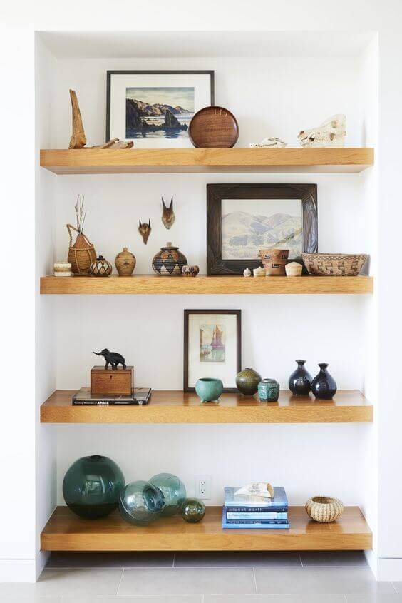 Mounted Wall Shelves Save Space
