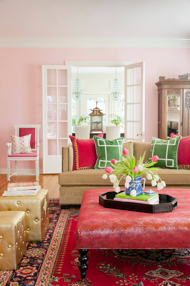 Pastel Pink Living Room Paint