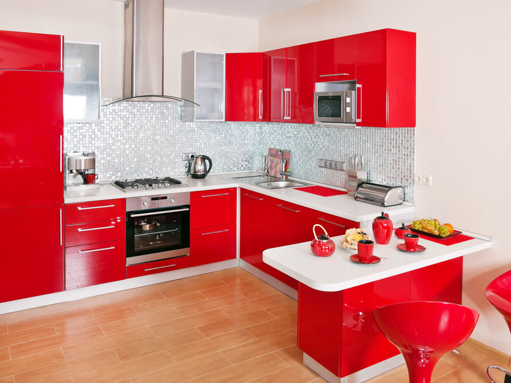 Red And White Kitchen Colors