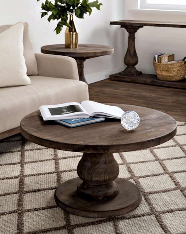 Round Coffee Table Rustic Design