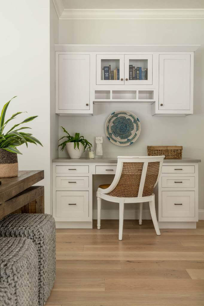 Tiny White Alcove Home Office