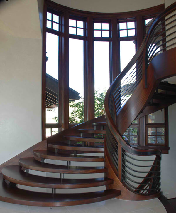 Curved Stairs With Floating Treads