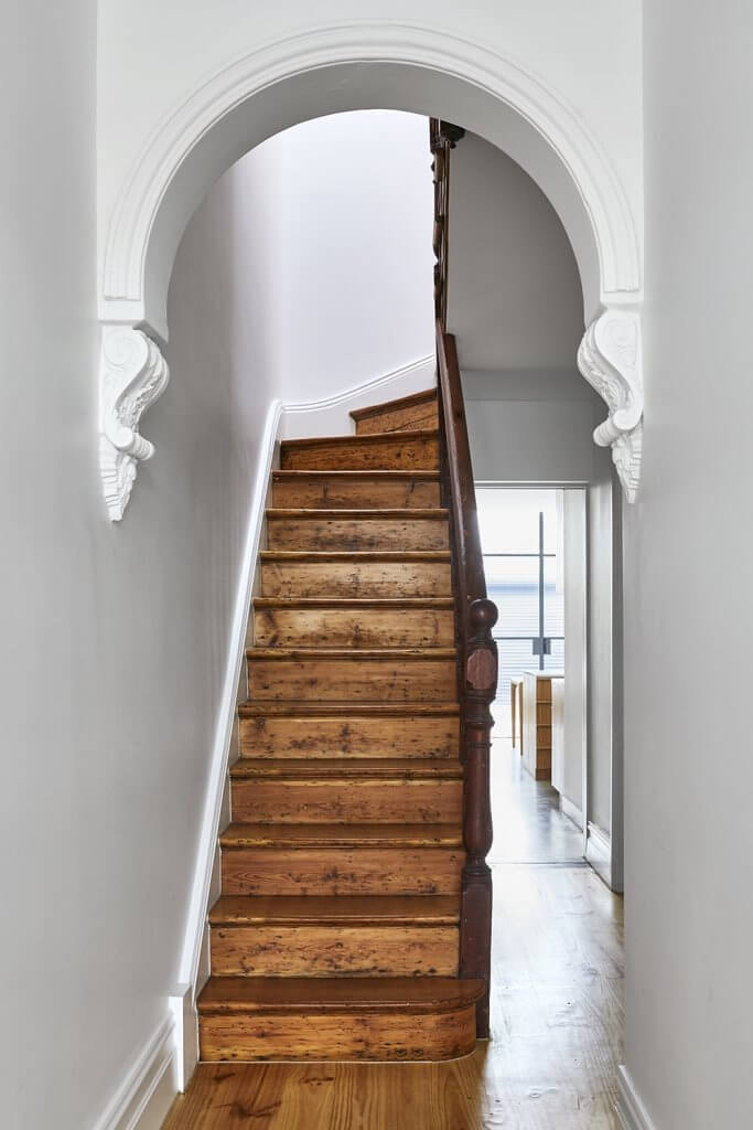 Midcentury Style Wooden Staircase Design