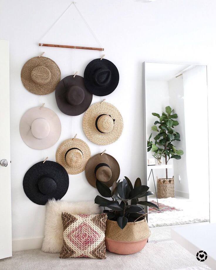 Use Hats as Wall Hanging Decor