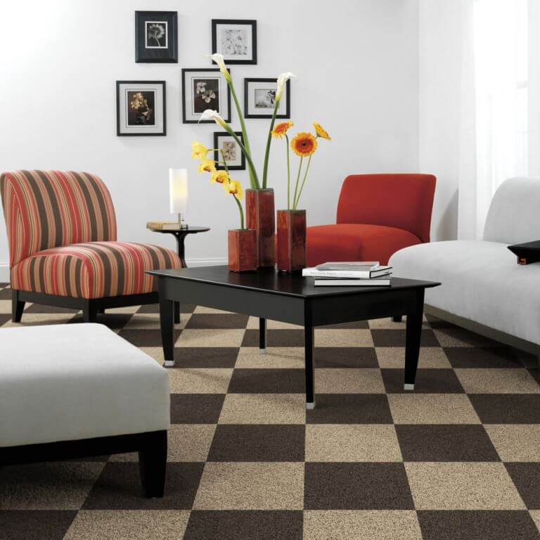 Checkered Floor Carpet Design