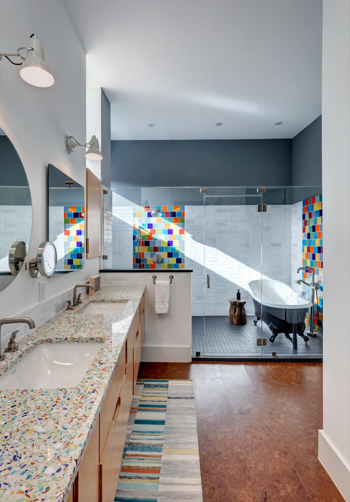 Colorful Tiles In Bathroom Decor
