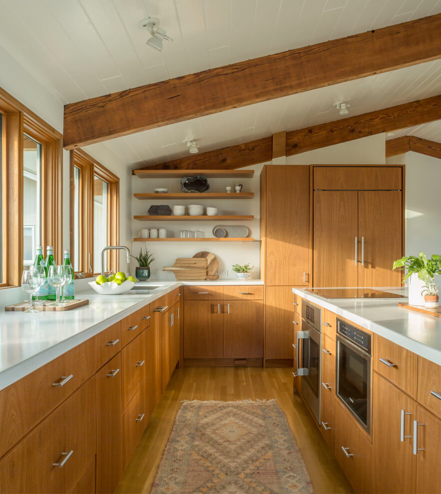 Exposed Beams and Wood Cabinetry