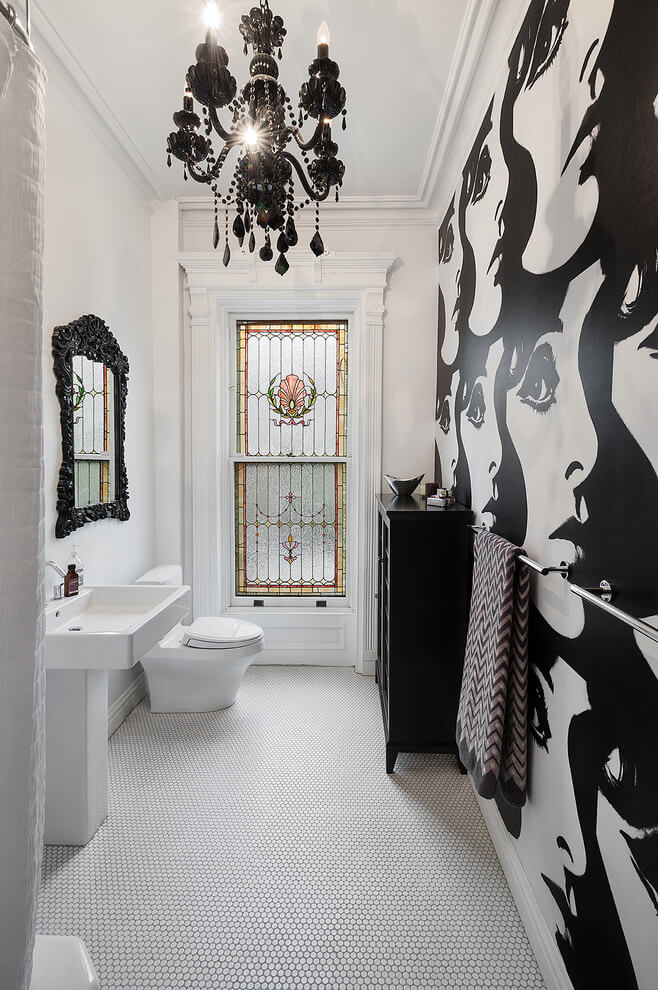 Gorgeous Black And White Bathroom