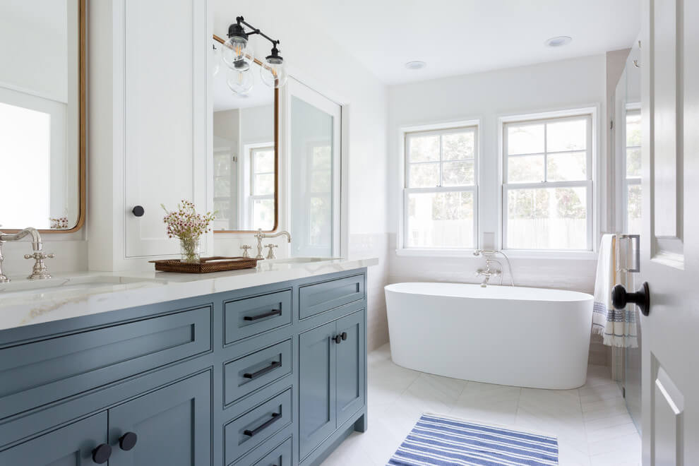 Soothing Colors In Contemporary Bathroom
